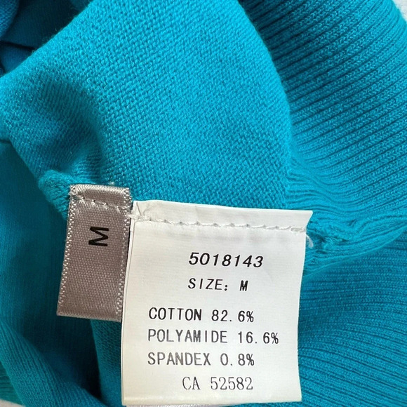 JNBY Women Bright Buttoned Blue Teal Cardigan Cotton Size M Mint Condition - Picture 7 of 7